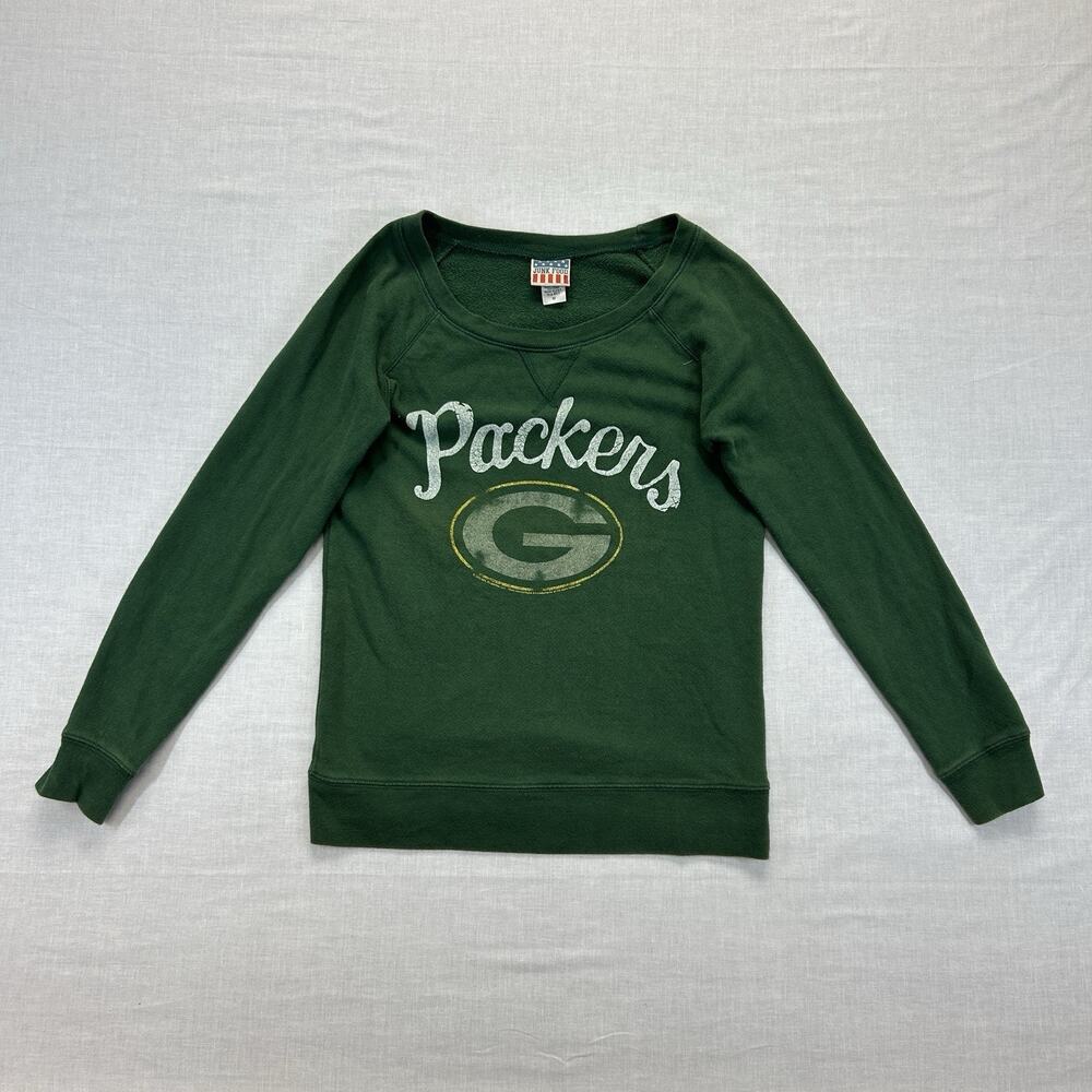 Vintage Junk Food Green Bay Packers Sweatshirt Women's Medium Green Made USA Top